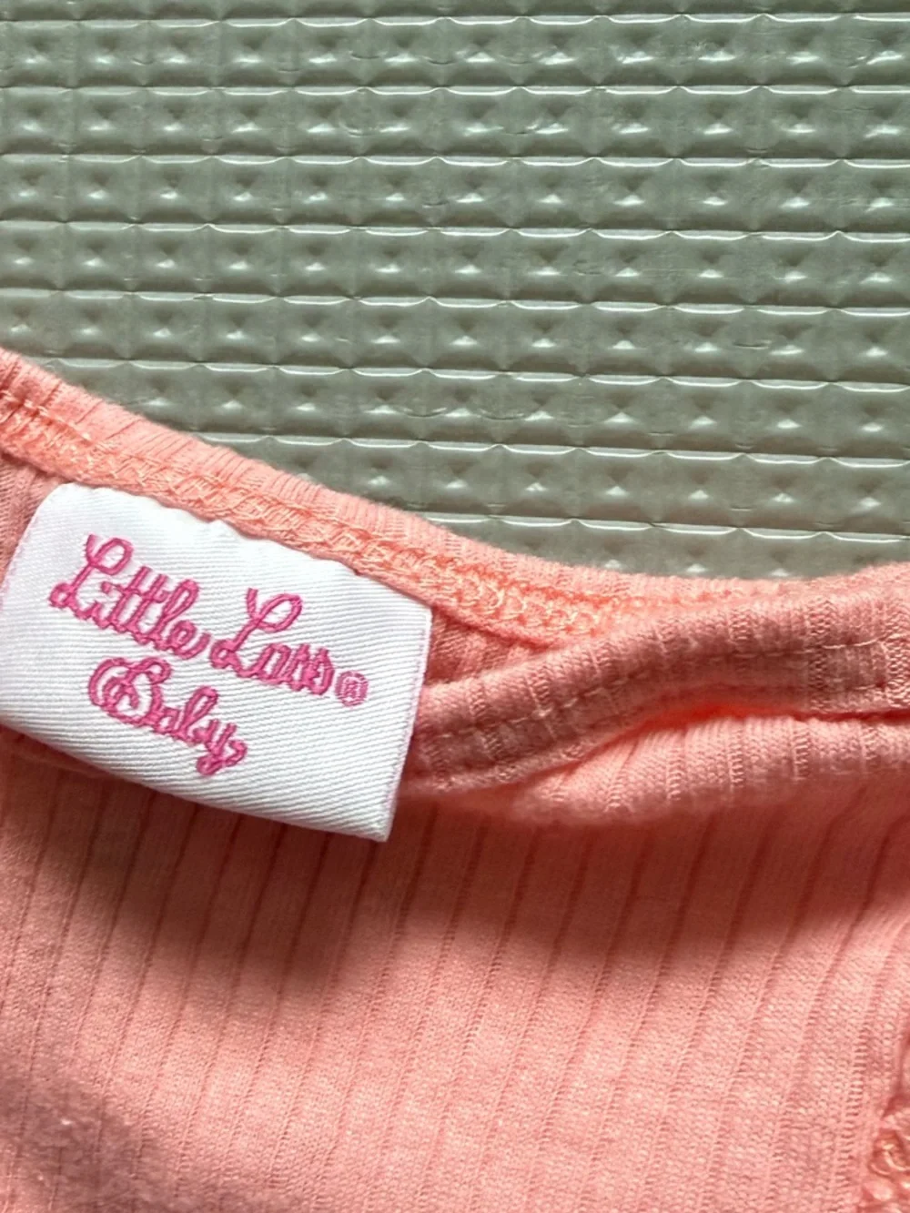 Little Lass|Baby girl spring set,Coral Ribbed Flutter Sleeve Top & Floral Pants• - Picture 6 of 6
